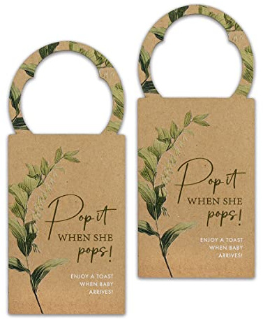 Summer-Ray - Etiquetas para botella de vino (50 unidades), diseño de champán, color marrón