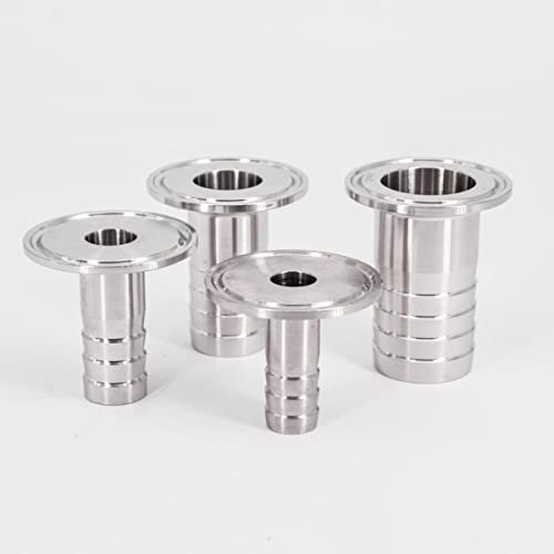 BHADANI 6/8/10/12/14/16/19/25/32/38 mm Schlauchtülle bis 0,5 Zoll; 1 1,5 2 Tri Clamp SUS 304 316L Edelstahl Sanitärrohrverschraubung BeerBrew-SUS 304,40 mm Ferrule AD, 38 mm Schlauchtülle