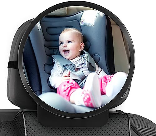 Kinder Autospiegel Rücksitz, Bruchsicherer Autospiegel Baby Rücksitz, Auto Rückspiegel für Kindersitz und Babyschale, Anpassbarer Autospiegel für Baby Rücksitz, 360° Schwenkbar Kinder Autospiegel