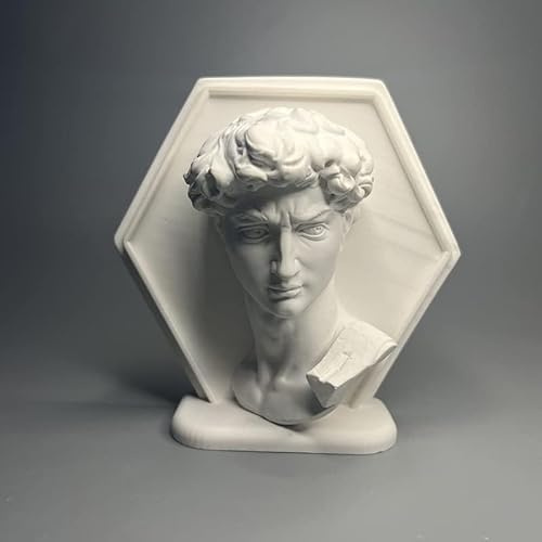 EASCHEER David-Statue, griechische Statue, griechische Mythologie-Dekoration, 11,4 cm Harz-Büste, einzigartige Heimdekoration, Büro-Bücherregal-Dekoration, Couchtisch-Dekoration