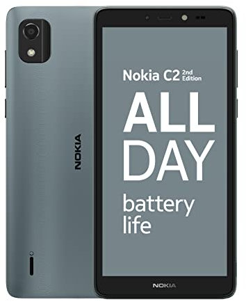 Nokia C2 2nd Edition 5.7” Smartphone with all-day battery life, 5MP & 2MP cameras, Android 11 (Go edition),Dual SIM - Blue (Renewed)…
