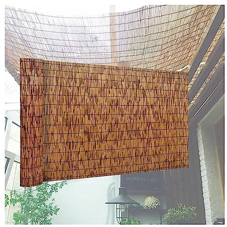 Schilfrohrmatte,Bambus Sichtschutz Balkon,Sichtschutz für Den Garten,Strohmatten Sichtschutz,Balcony Decoration,Dekorativer Zaun für den Außenbereich,für Balkon, offene Terrasse und Gartenzäunen ( Siz