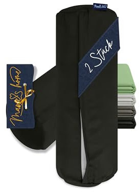 Marie´s Home 2 Stück Kissenbezug Velvety Soft Bezug für Nackenrolle 1615.2355, ca. 40 x 15 cm, schwarz