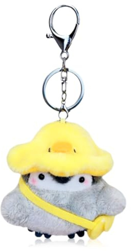 LGWJHCY Portachiavi in peluche Cappello Anatroccolo Pinguino, Portachiavi Pinguino Portachiavi a Forma di Pinguino, con Anello Chiave per Cordino, Portachiavi e Ciondolo Borsa.