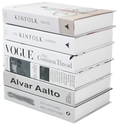 6 Pièces Faux Livres Décoratifs, Ensemble de Livres Décoratifs Modernes, Simulation de Faux Livres Pliables, Faux Livres a Couverture Rigide, sans Pages, pour la décoration de Maison/Etagères/Table
