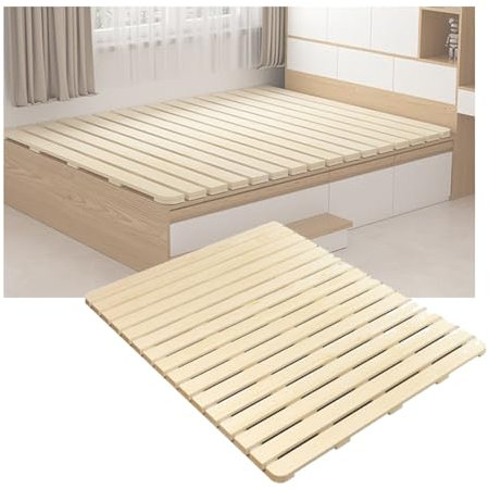 LVLDAWA Cama Listones Enrollables Madera, Tablero Soporte Colchón Horizontal Resistente, Cama Suave Plegable Convierte Un Marco Cama Futón Protección Cintura Dura(60x180cm)
