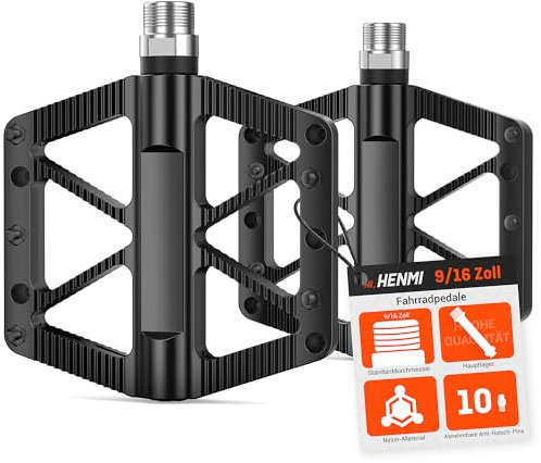 Fahrradpedale 9/16 Zoll, MTB Pedale Fahrrad, Mountainbike Pedale mit Abgedichtete Lager, Aluminium Fahrradpedale rutschfest für MTB E-Bike Stadtrad