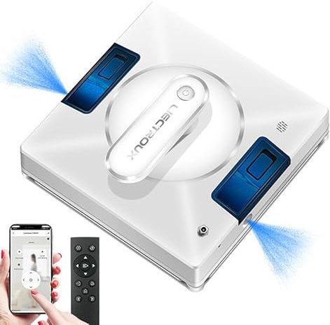 LIECTROUX YW509 Rondella di vetro Robot Doppio Spruzzo Acqua, Sensore Laser, Anti-Caduta