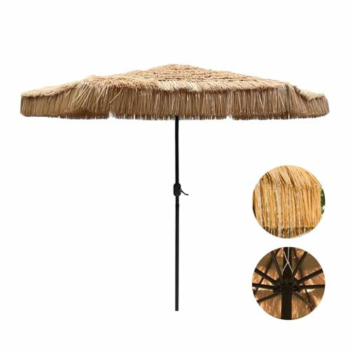 MDXVRKYBC Sombrilla Terraza Exterior 270 Cm, Sombrilla Jardín Estilo Hawaiano, Anti-Viento Y Protección UV50+, Manivela Fácil, Sin Base