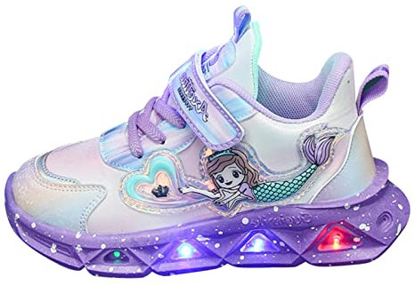 Scarpe Bambina con Luci con Strappi E Luci Passeggio Scarpe da Corsa Casual Traspiranti Comodi Scarpe con Luci LED Regali per Bambini Illuminate Scarpe per Bambini Mesh Luminose Sneakers Bambina