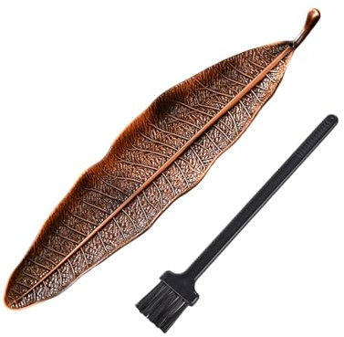 1 Stück Bronze Räucherstäbchenhalter Metall Blätter, Räucherstäbchenbrenner Ash Catcher, für Räucherkegel Räucherstäbchen oder Deko Wohnzimmer Yoga Zubehö,ideal für Heimdekoration