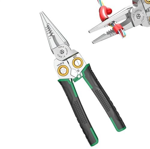 Hiemible Spellafili elettrici, tronchesi elettrici,Strumento per crimpare cavi spelafili - Pinza per crimpare cavi in ​​metallo per installazione elettrica