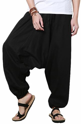 perdontoo Mens Casual Harem Pants Fancy Print Wide Leg Baggy Trousers (Color 15, 3XL)