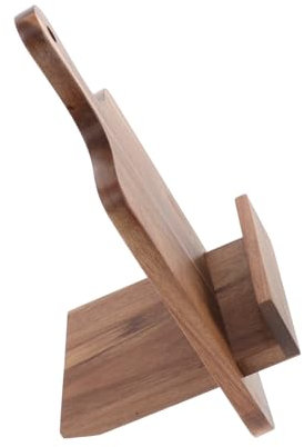 OUNONA Rezeptständer Küchenbuchständer Kochbuchhalter Kochbuchständer aus Holz Rustikaler Displayständer aus Holz Kochbuchständer für die Wand Kochzubehör Holzständer hölzern Brown