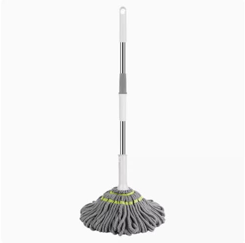Qxmiguel Trapeador Giratorio autoescurrible para Limpieza de Pisos, Mango Largo, trapeador de Piso de algodón Absorbente Fuerte, Seguro para Todo Tipo de Pisos, Cabezal de trapeador Grande