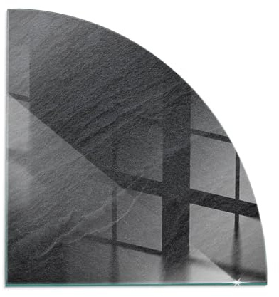 Placa para Chimenea 1/4 100x100 cm Decoración de la Sala de Estar Cristal Templado Chispas y Arañazos Protector Resistente a Altas Temperaturas Protector de Suelo - Textura de Piedra Natural