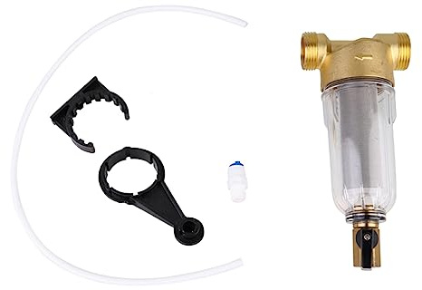 ibasenice Filtre pour Équipement Domestique Purificateur Eau de Robinet avec Système de Nettoyage par Rétro Lavage Élimine Sédiments et Impuretés Design et Durable