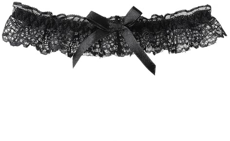 LYhsmg 1PCS Garters for Brides Black Garters with Black Ribbon Bow Design,Wedding Leg Harness,Hen Party Favours Accessories,Wedding Garter for Bride-To-Be,Hens Night Halloween Cosplay Party