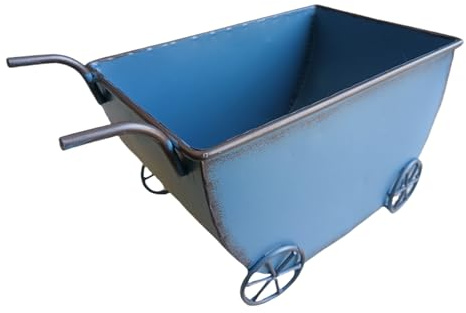 DAYnagh Fioriera in ferro carriola fioriera in ferro per casa agricola giardino patio antiruggine decorazione esterna per piante espositore per piante da esterno