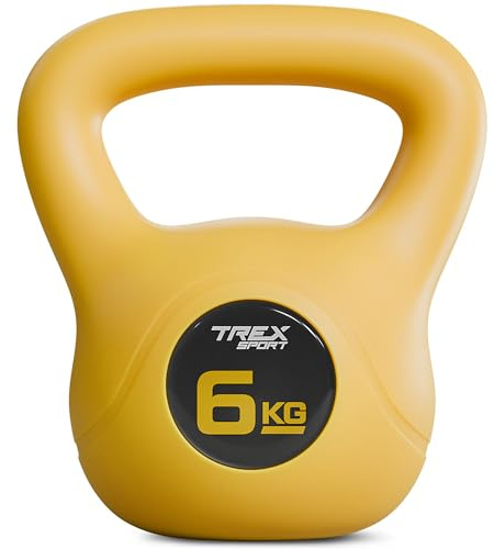 TREX SPORT Kettlebell 6-20kg Kugelhantel Ganzkörper-Workout Kugelgewichte | 6kg, 8kg, 10kg, 12kg, 16kg, 20kg TX-006-020CKB, rutschfester Griff, bodenschonend