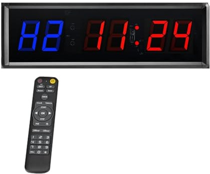 Grande orologio digitale a LED di grandi dimensioni Timer da palestra a 6 cifre da 1,5 pollici, timer a intervalli LED conto alla rovescia digitale orologio a parete timer fitness for palestra di casa