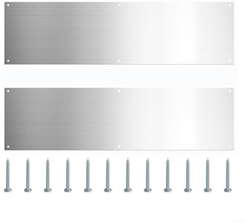 Honseadek Tür-Trittplatten, Edelstahl, Metall, Türschutz, Kratzschutz, Haustierschutz für Innen- und Außentüren, einfache Installation, 2 Stück