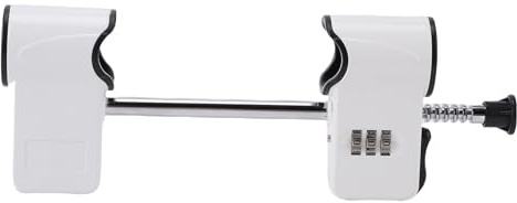 Xiuganpo 10.24In French Double Door Lock, 3 Digit Code Lock with A Retractable Anti Theft Bar, Sturdy & High Security, Door Locking Device for Double Handle Doors Patio Doors, White