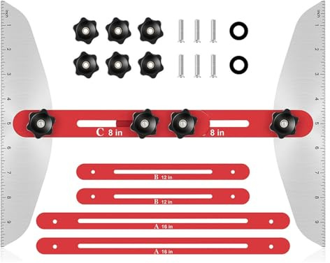 aichilra Stencil per scale in acciaio inox, strumento di misurazione delle scale con lunghezza regolabile da 10,4 a 53,4 pollici, per gradini di scale, rivestimenti divisori scaffali e altro ancora