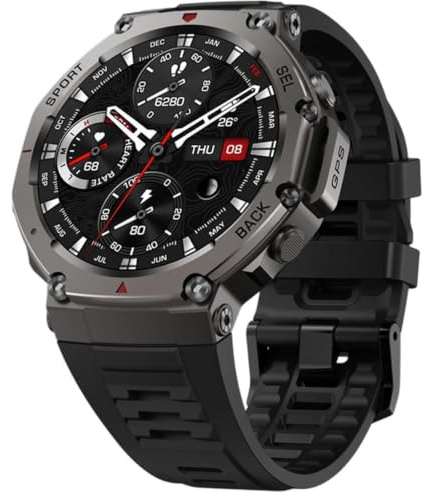 Cavinoo Gps Sports Smartwatch, Cavinoo Gps Smartwatch, 5ATM Waterproof, Bluetooth Calling & 1.43 Visual Display, 170+ Sport Modes, 500mAh Large Battery, Rugged Titanium Body, for Men Women (#B)