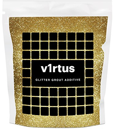 v1rtus Gold Glitter Grout Additive 100g | Grout Glitter for Adding Sparkle to Kitchen & Bathroom Tiles | Enhance Your Indoor Grouting Projects with a Sparkly Effect