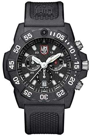 Luminox Navy Seal Herren-Armbanduhr, Chronograph, 45 mm, Serie 3580/3590, Militär-Chronograph, CARBONOX Schweizer Quarzuhr, wasserdicht bis 200 m, selbstleuchtend