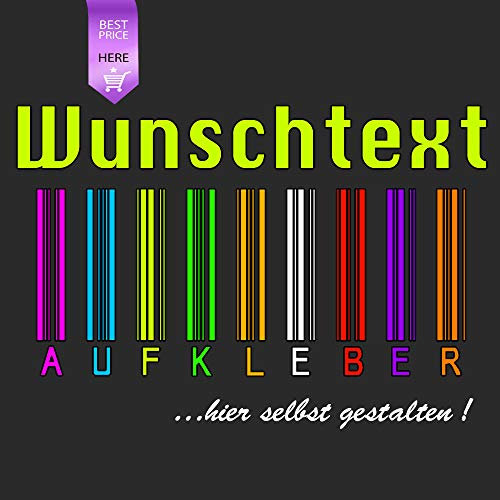 Generisch WUNSCHTEXT Aufkleber MIT VORSCHAUFUNKTION SELBST GESTALTEN BESCHRIFTUNG Spruch Text - Länge 200cm