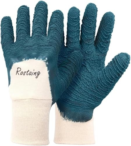 Guanti ROSTAING PROTECT - Coppia di guanti da giardinaggio in lattice misto per rose e piccole spine - Protezione impermeabile - Ideali per la potatura delle spine - Guanti protettivi - Verde Blu