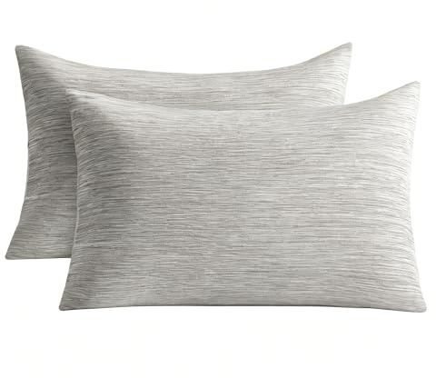 Luxear 2er Kühlender Kissenbezug Atmungsaktiv 40x80cm für Nachtschweiß,Grau | Superweich Kissenhülle, Japanische Arc-Chill 3.0 Q-Max 0,5 Kühlstoff Zweiseitig Kopfkissenbezug, Versteckter Reißverschluss