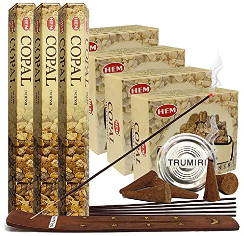 Copal Incense Sticks and Cone Incense Holder Variety Pack Bundle insence insense insienso