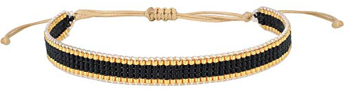 KELITCH Damen Perlen Armbänder Stapelbar Wrap Armbänder Handgemachte Strang Armreifen Mode Schmuck