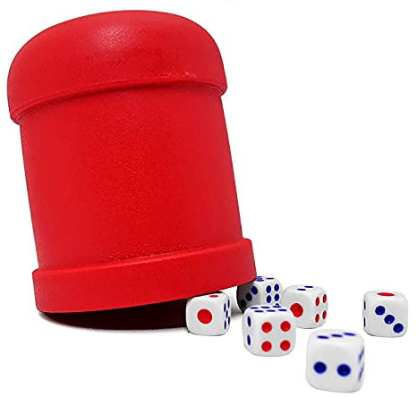 Würfelbecher, Würfelbecher, Casino-Gastgeschenke, Spiel, gerade, Kunststoff, 5 Tassen und 30 Würfel