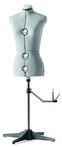 Singer DF 151ML-GR - Manichino da sartoria con imbottitura in gommapiuma, 12 ruote di regolazione