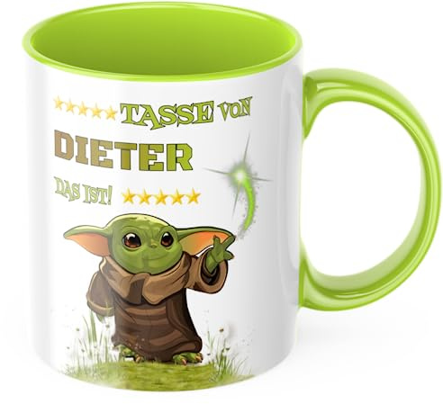 Namenstasse Wunschname auf Tasse Kindertasse Geburtstag Geschenkidee Tasse personalisieren (grün)