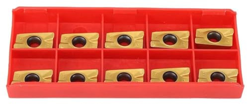 Agatige APMT1604 Wendeschneidplatten, 10pcs 15–50 HRC Zinnbeschichtetes CNC Hartmetall Einsatzschneider Wendeschneiddrehmaschine Fräseinsätze Drehwerkzeuge mit Schachtel für Stahlhalbschneiden