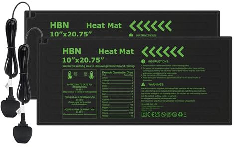 Durable Seedling Heat Mat,Waterproof Hydroponic Heating Pad,Seedling Heating Pad for Winter Indoor Seedling Germination and Greenhouse(10x 20,2pc)
