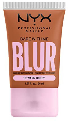 NYX Professional Makeup Weichzeichnende Foundation mit mittlerer Deckkraft und mattem Finish, Bis zu 12 Stunden Pflege und Feuchtigkeit, Mit Niacinamiden, Bare with Me, Farbe: Warm Honey, 1 x 30 ml