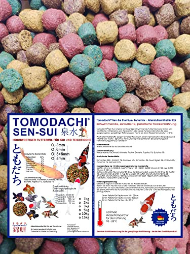 Koifuttermischung Jumbo Koimix 8mm Koifutter Mix Schwimmfutter Koi 4farbiger Koifuttermix farbverstärkend Spirulina Astax große Fische 8mm 10kg