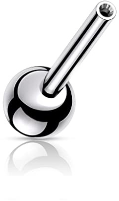 Paula & Fritz® Push-In Ersatz-Stab Kugel Titan-IUM Grade 23 Gewindelos 1-mm 1,2-mm 1,6-mm Stärke Kombinierbar Press-Fit Curved Barbell Bauch-Piercing