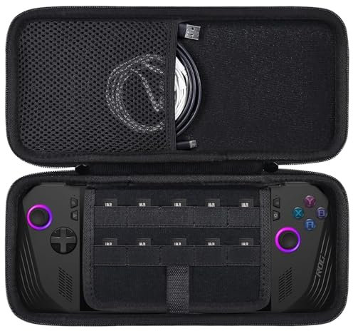 Aenllosi Custodia Rigida per ASUS ROG Ally 7 120Hz Gaming Handheld, Portatile Rog Ally Controller Gaming Borsa Dotata di Tasca a Rete Memorizza gli Accessori,Nero (Solo Custodia) [nintendo_ds]