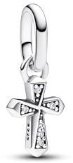 PANDORA ME Funkelndes Kreuz Mini-Charm-Anhänger aus Sterling Silber mit Cubik Zirkonia, Kompatibel ME und Moments Armbändern, 793044C01