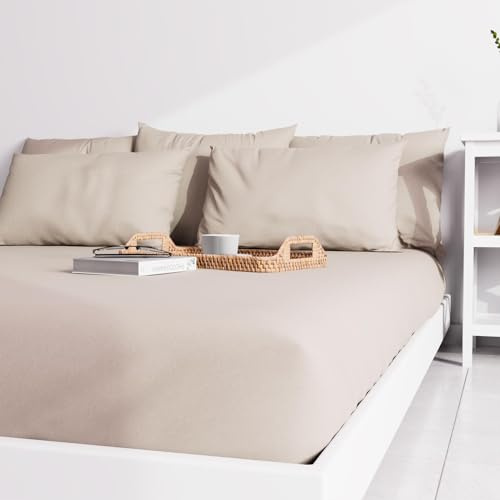 Drap Housse uni 140x190 cm ZZZ Lin, Ecru