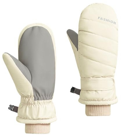 Yiiannda Ski Fäustlinge, Winter Snowboard Fäustlinge Handschuhe Wasserdicht Schneehandschuhe Baumwolle Fäustlinge für Outdoor-Aktivitäten Herren Damen