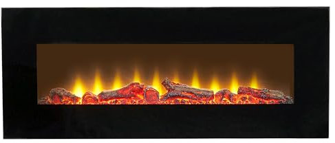 Sureflame WM-9331 Elektrischer Wandkamin mit Fernbedienung in Schwarz, 107 cm