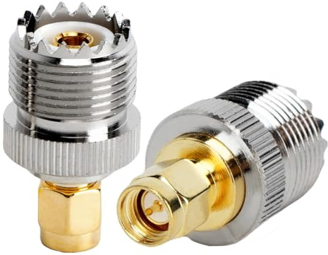 ACONRFTOL Adattatore SMA a UHF SO239, Connettore Coassiale SMA Maschio a UHF Femmina per Antenna, SDR, Radio Portatili, Radio Amatoriali, Radio CB, 2 Pezzi